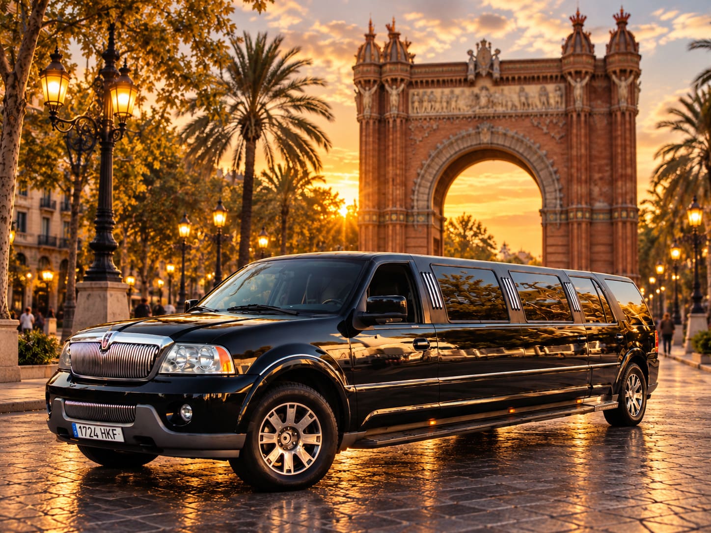 Limusina Lincoln Navigator negra en Barcelona